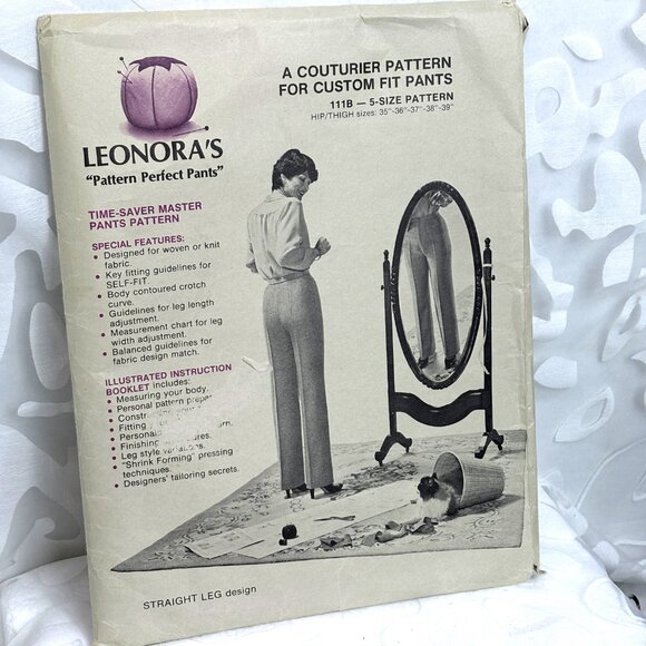 Couturier Sewing Pattern 111B Straight Leg Tailored Pants by Leonora Johnson Vtg - Picture 12 of 12